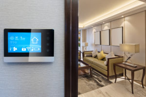 smart screen with smart home and modern living room